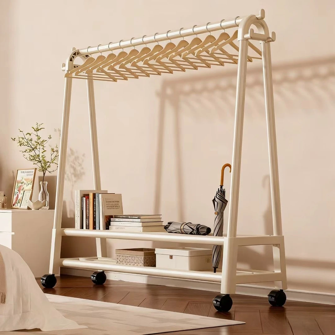 家用挂衣架落地衣帽架客厅可移动衣服架房间阳台立式衣架子晾衣架