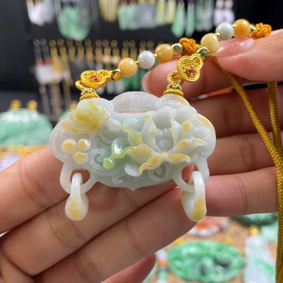 翡翠未镶嵌颈饰代编织