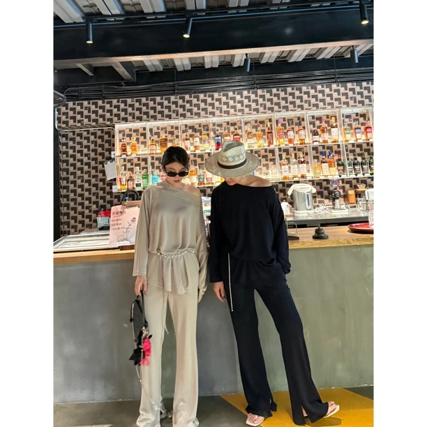 Nannanzhuo  醋酸针织面料上衣裤子