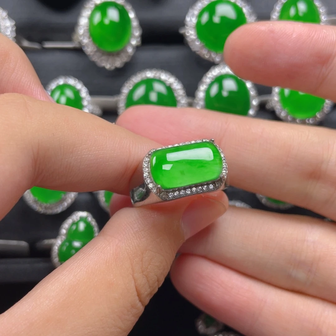 翡翠银S925镶嵌戒指