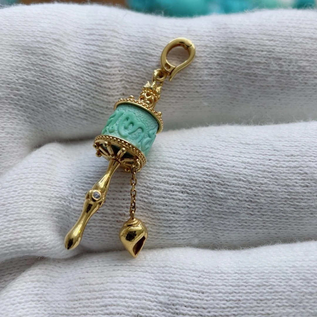 绿松石珠宝奇石18K金镶嵌