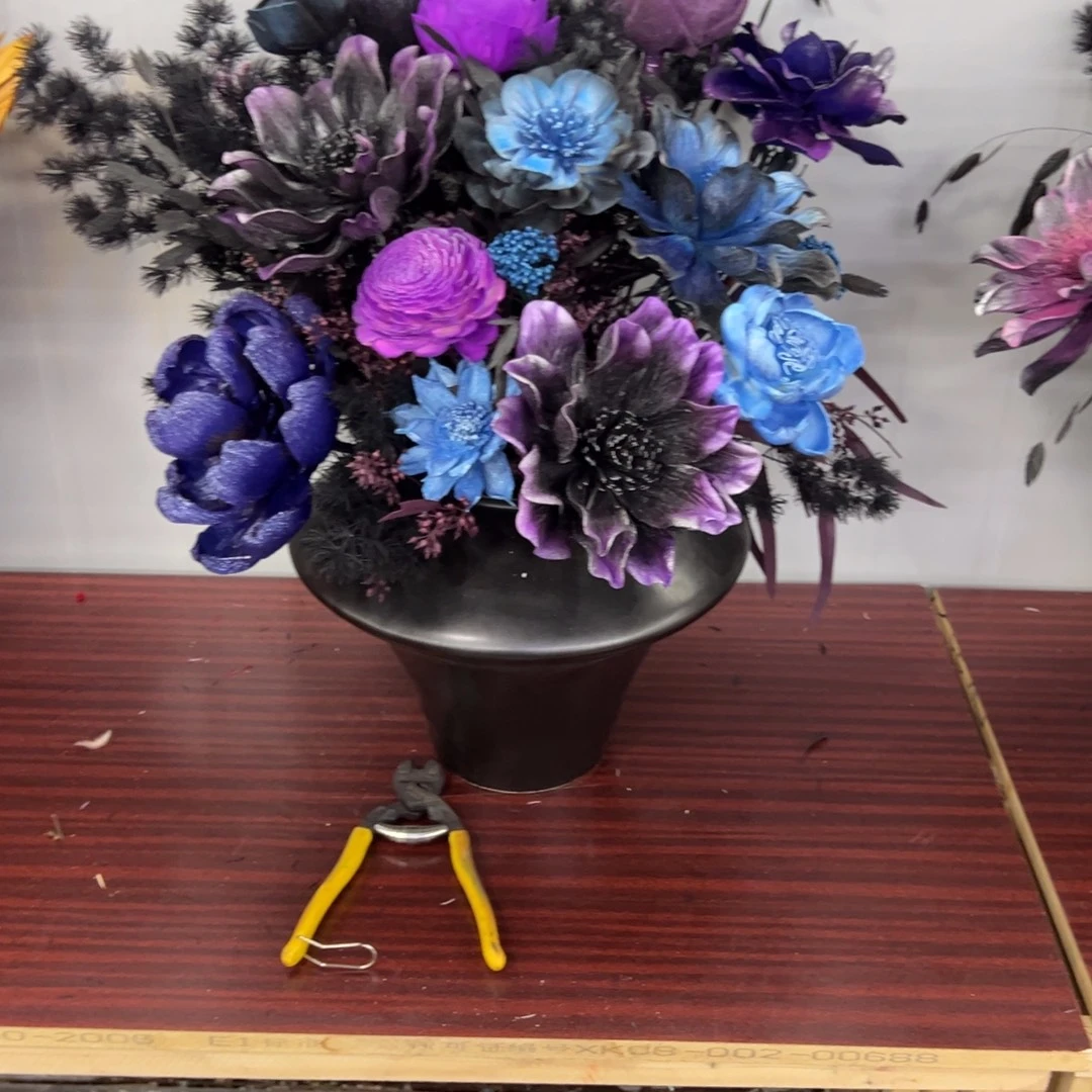 黑紫蓝色系家居干花束