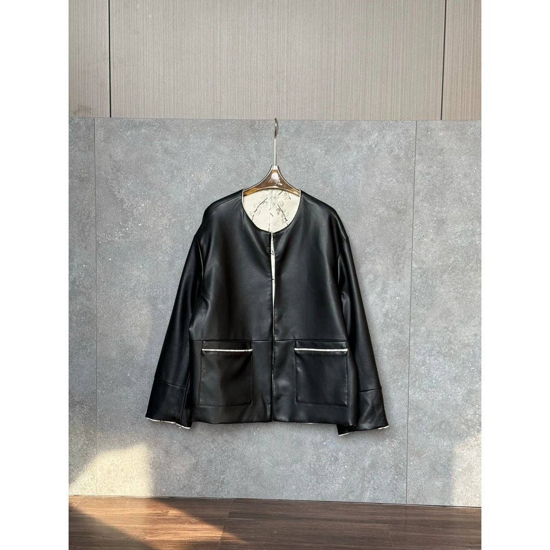 卡麦酱-N+ 新中式刺绣双面服皮衣外套 2812