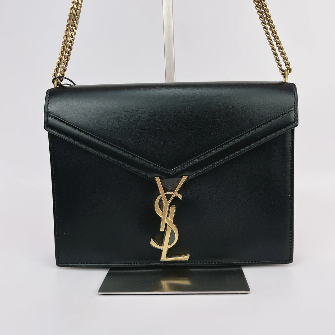 95新 YSL/圣罗兰 圣罗兰 黑金信封链条包 底长22 N020