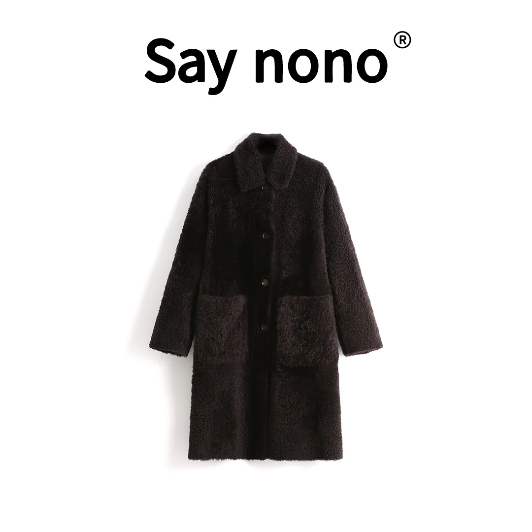 懒猫nono│Saynono土耳其进口拉贡皮毛一体泰迪卷长款大衣/LQ23269