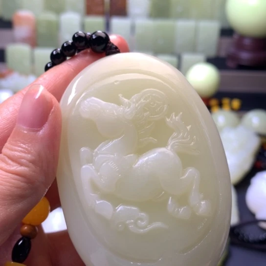 石材方解石手把件