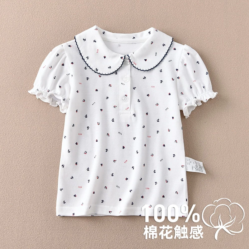 纯棉A类校服内搭宝宝夏季T恤儿童短袖polo衫男女童纯棉翻领