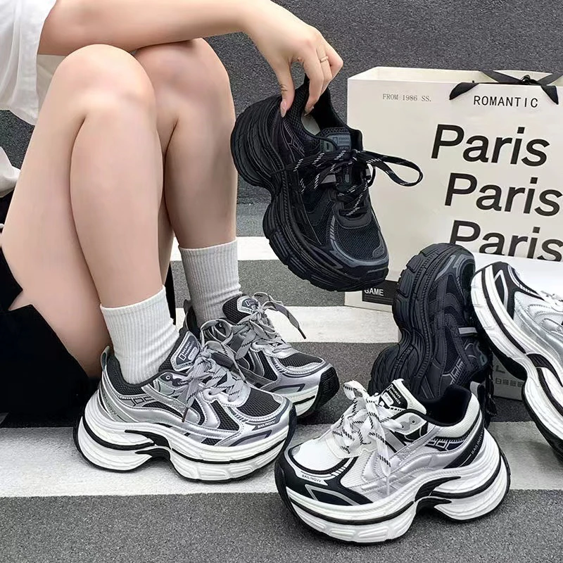 【芳芳惊喜】百搭水晶绒厚底超轻显高加绒老爹鞋M66-1