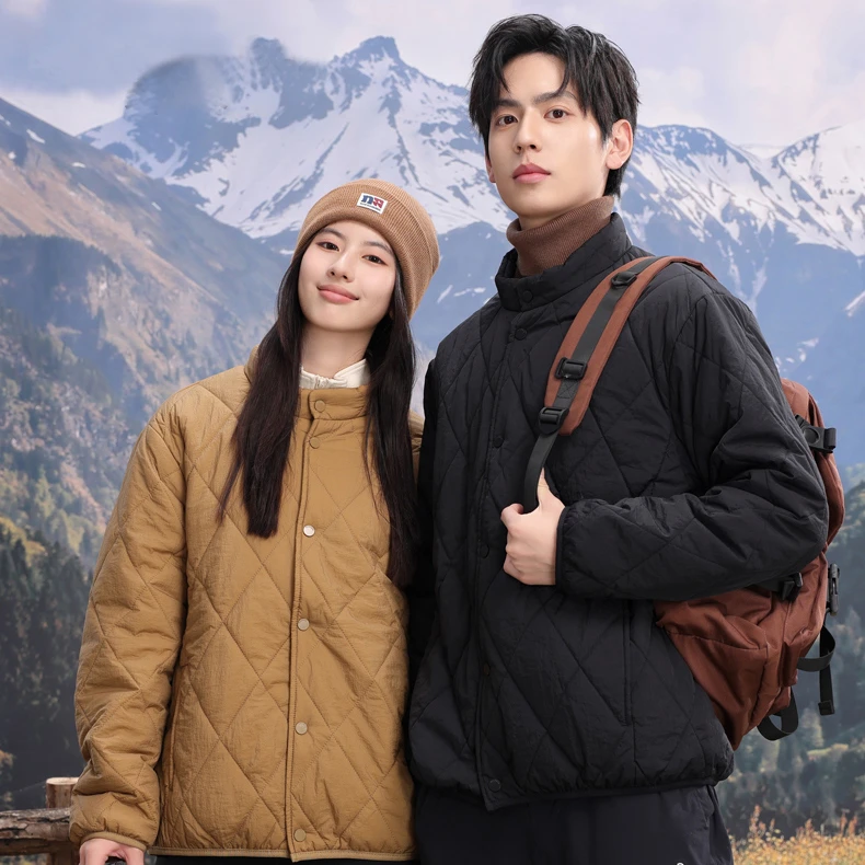 【主播专属】轻薄立领菱格三防科技羊毛桑蚕丝短款棉服棉衣保暖冬季