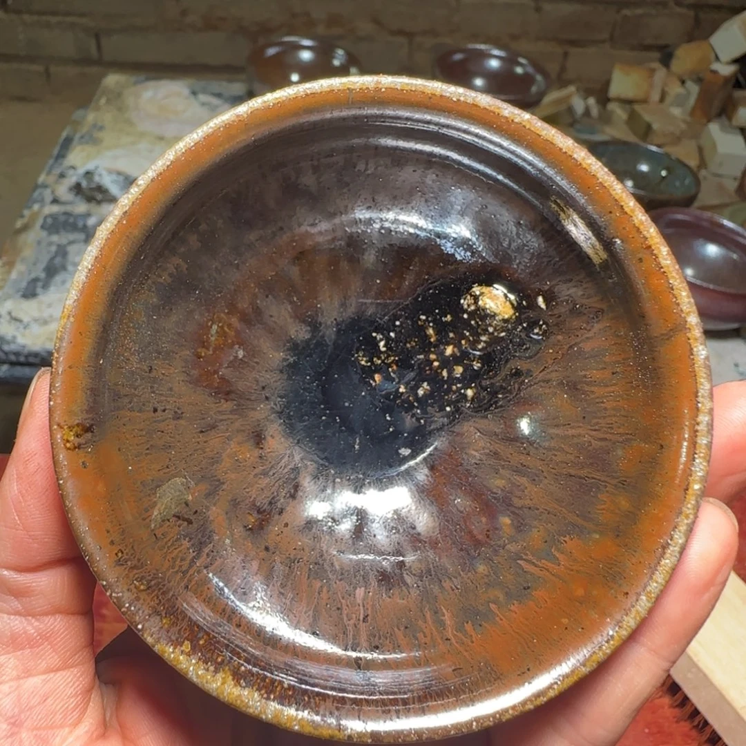 柴烧建盏茶盏茶杯526