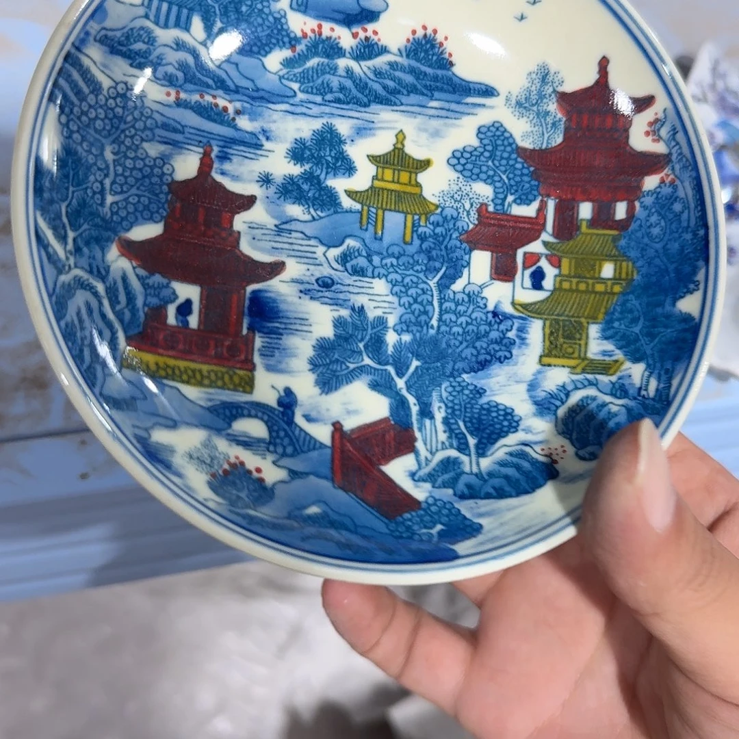 瓷片摆件手绘瓷器处理
