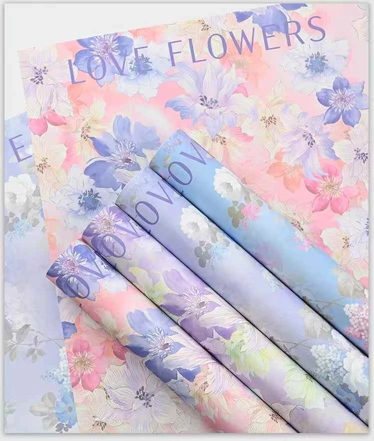 缤纷花漾纸油画牛皮纸花束包装纸DIY精美礼品鲜花包装材料