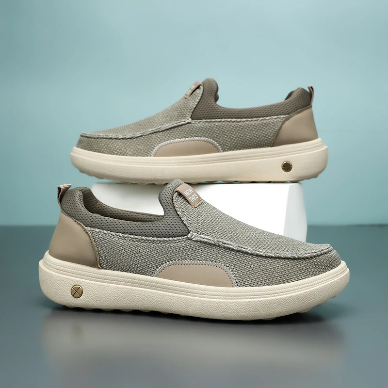 2025春秋新款老北京布鞋男透气不臭脚软底休闲鞋一脚蹬中老年单鞋