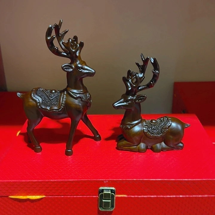 木黑檀木20梅花鹿一对