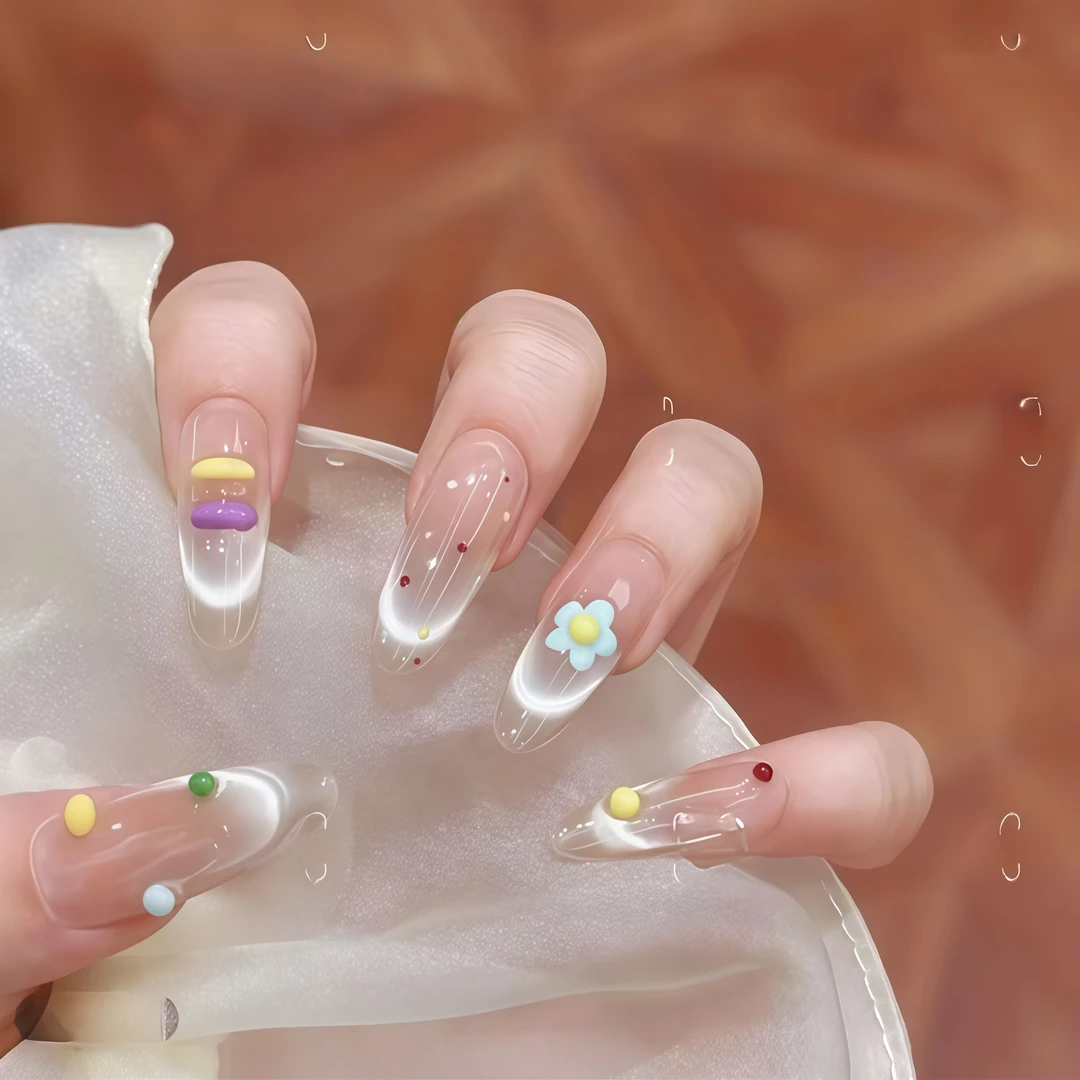 ｛梓茉初｝2025春夏新款纯手工猫眼穿戴甲气质显白轻奢网红指甲贴片