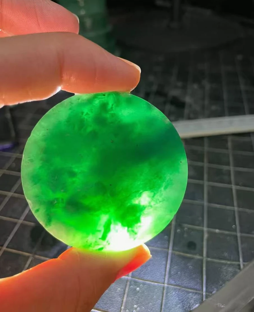 【包邮包加工】天然满绿冰飘花手镯心定制【拍完找免费客服加工】