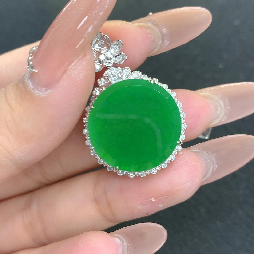 翡翠颈饰18K金镶嵌吉*1111111