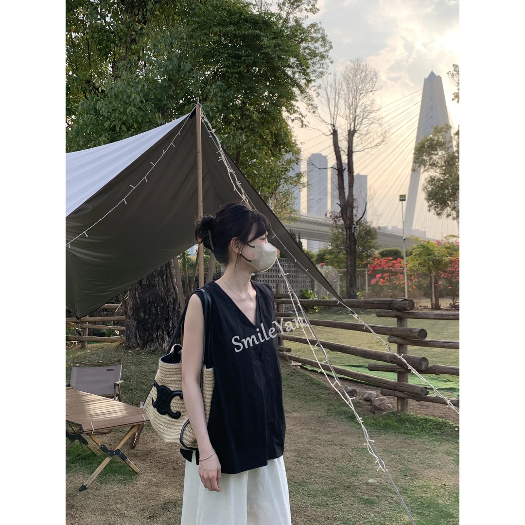 【SmileYan】（南城旧事）高级感简约法式百搭背心小衫