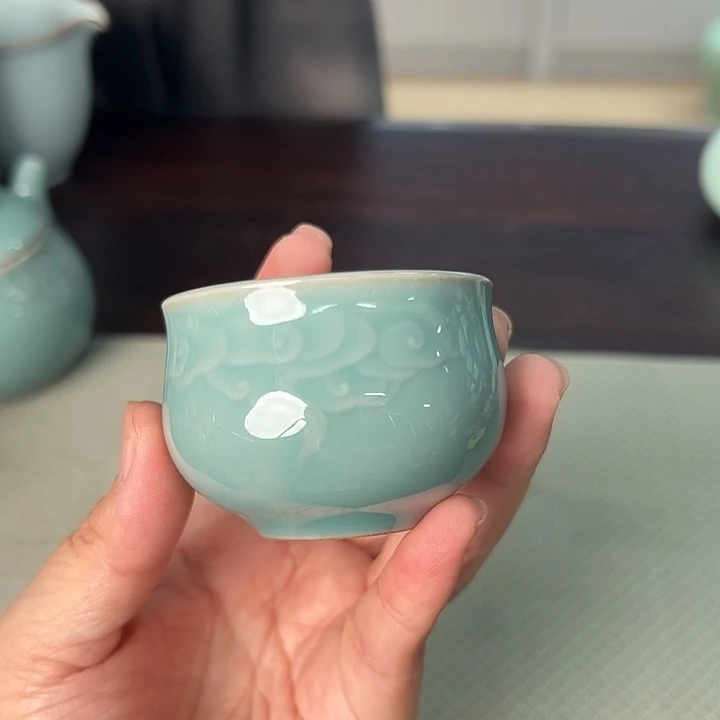龙泉云间青瓷小米茶器