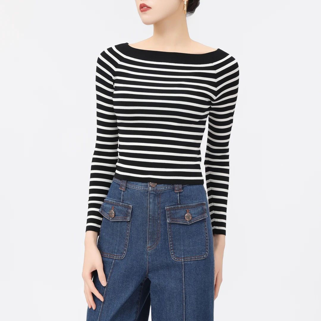 阿玛施氛围感纯欲慵懒风千金清冷感贵系长袖针织衣服5399592