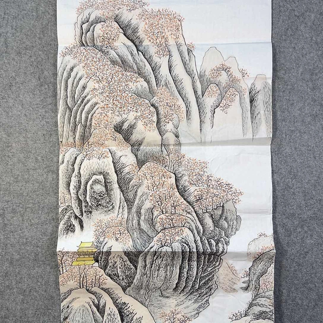 国画464 花鸟在此处飞翔也不太方便呀