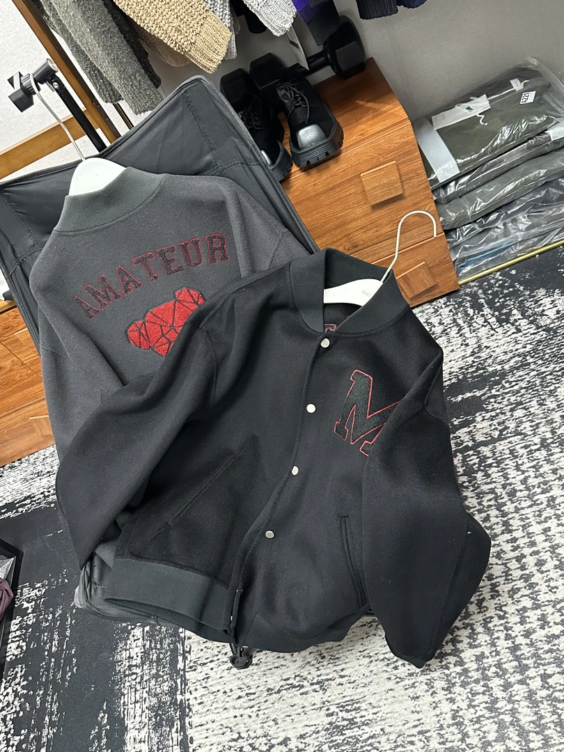 冬季高品质时尚经典百搭毛呢棒球服夹克外套-8008