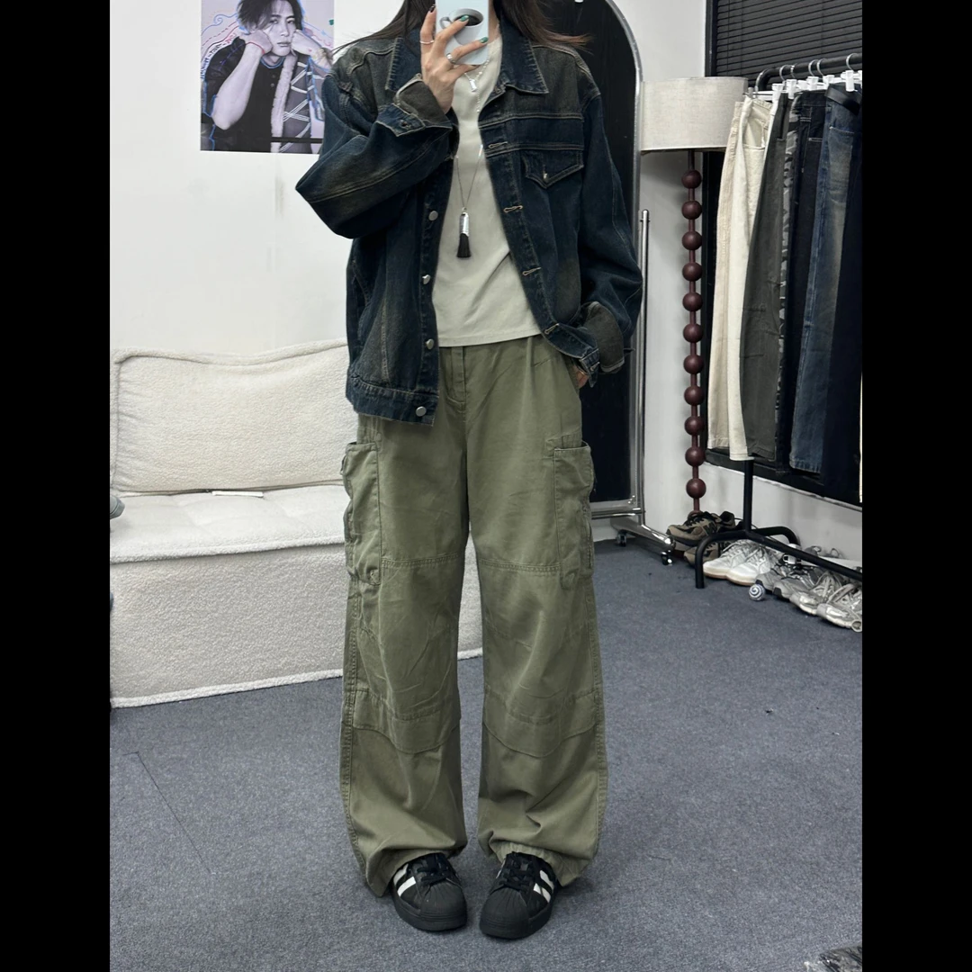 BEIDUO直筒宽松工装牛仔裤