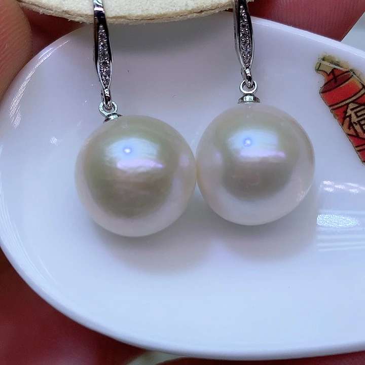 银S925镶嵌耳饰淡水珍珠