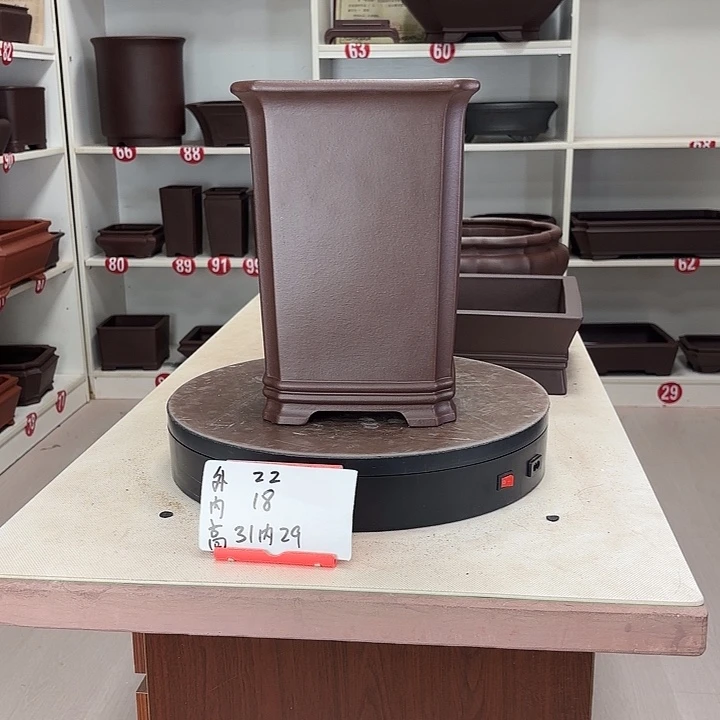 紫砂花盆切角千筒