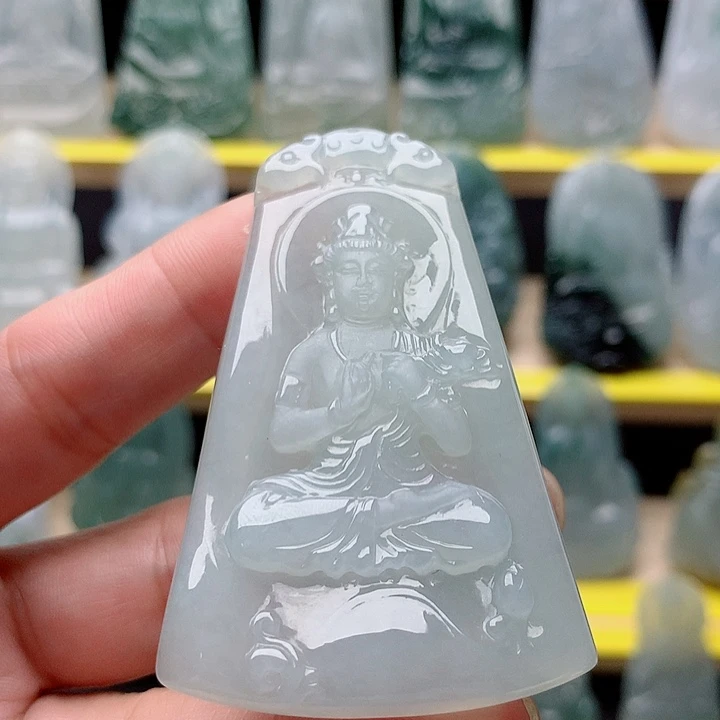 吊坠(不含链)未镶嵌翡翠莲花观音