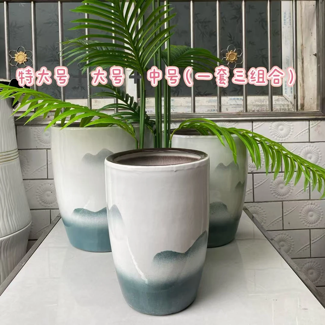 简约透气大口径花盆适合多种绿植落地家用