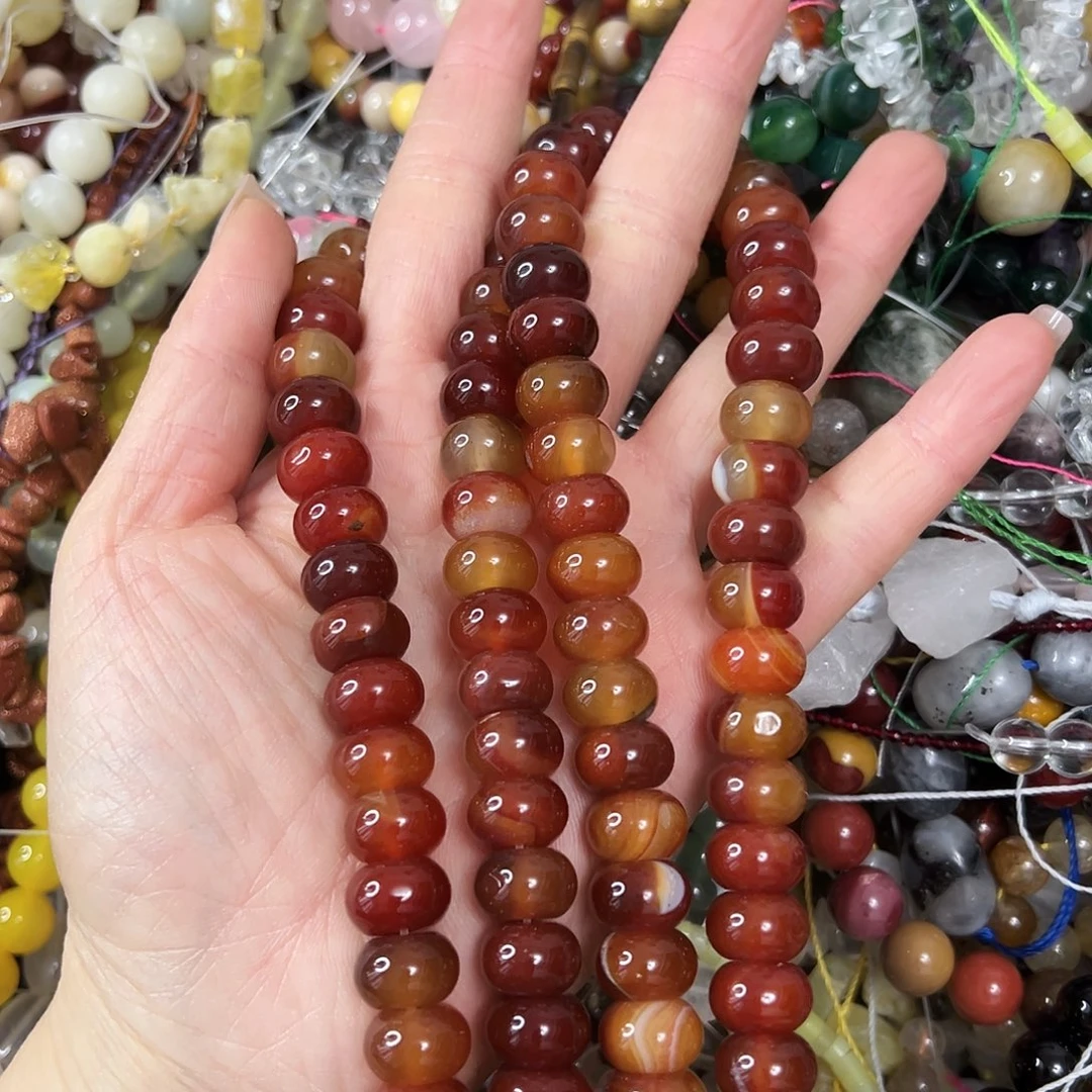 玛瑙/玉髓未镶嵌珠宝半成品，卡12玛瑙算盘一条