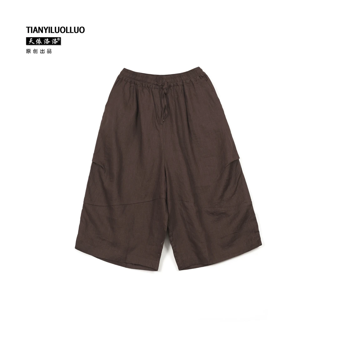 【天依洛洛】88010 亚麻夏季舒适百搭休闲时尚宽松显瘦七分裤