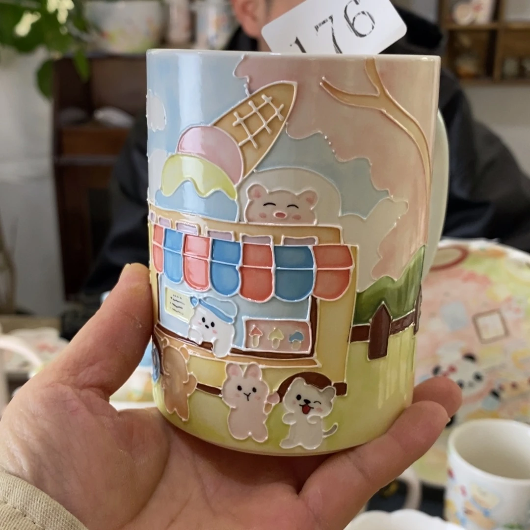 瓷片景德镇釉下彩手绘