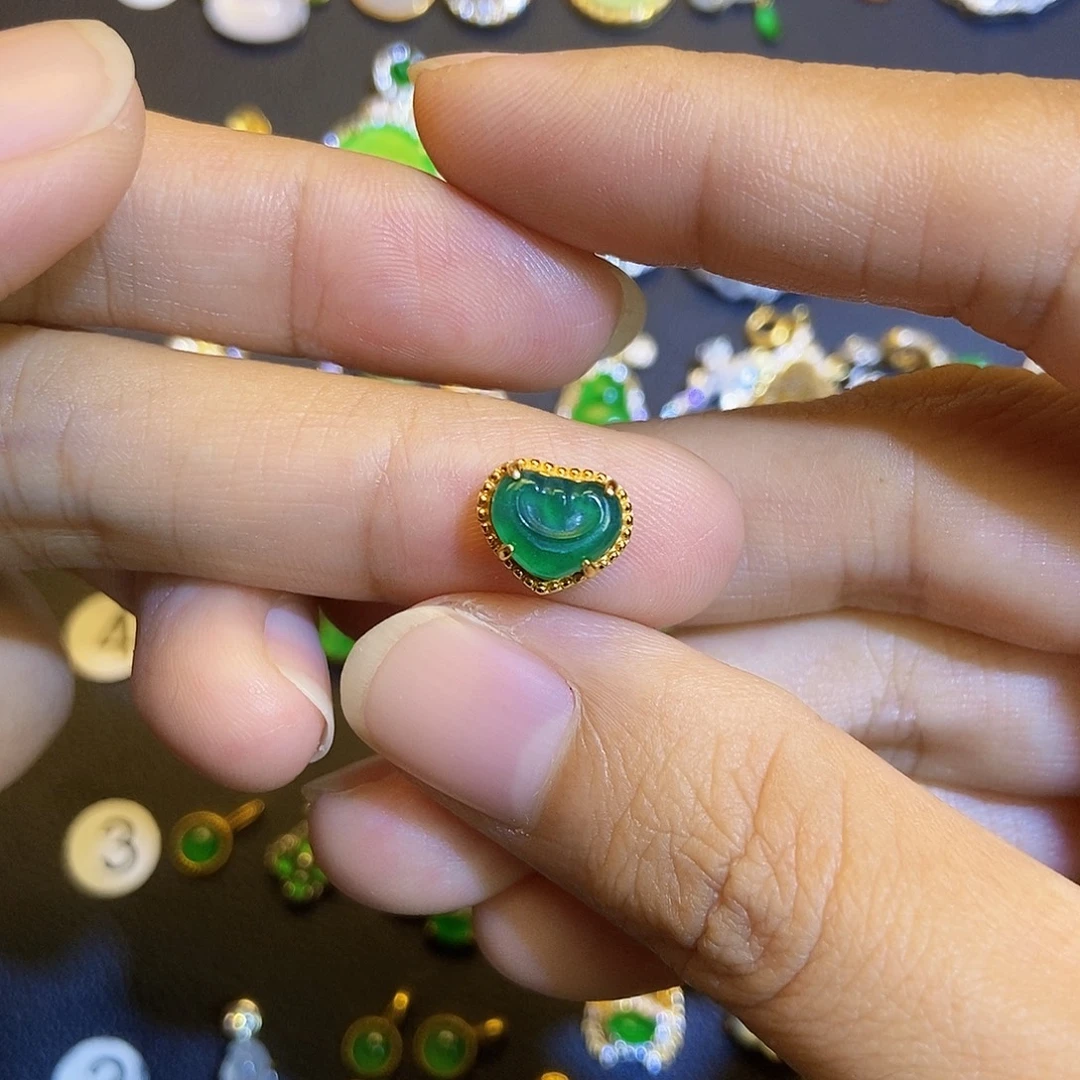 翡翠银S925镶嵌吊坠(不含链)