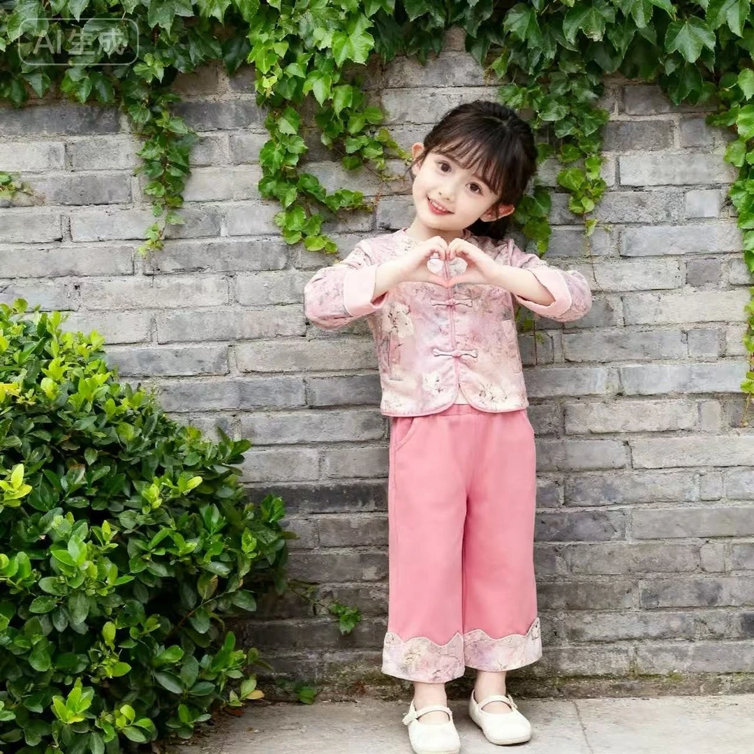 女童春季新中式唐装套装2025新款春装儿童国风洋气女宝早秋套装