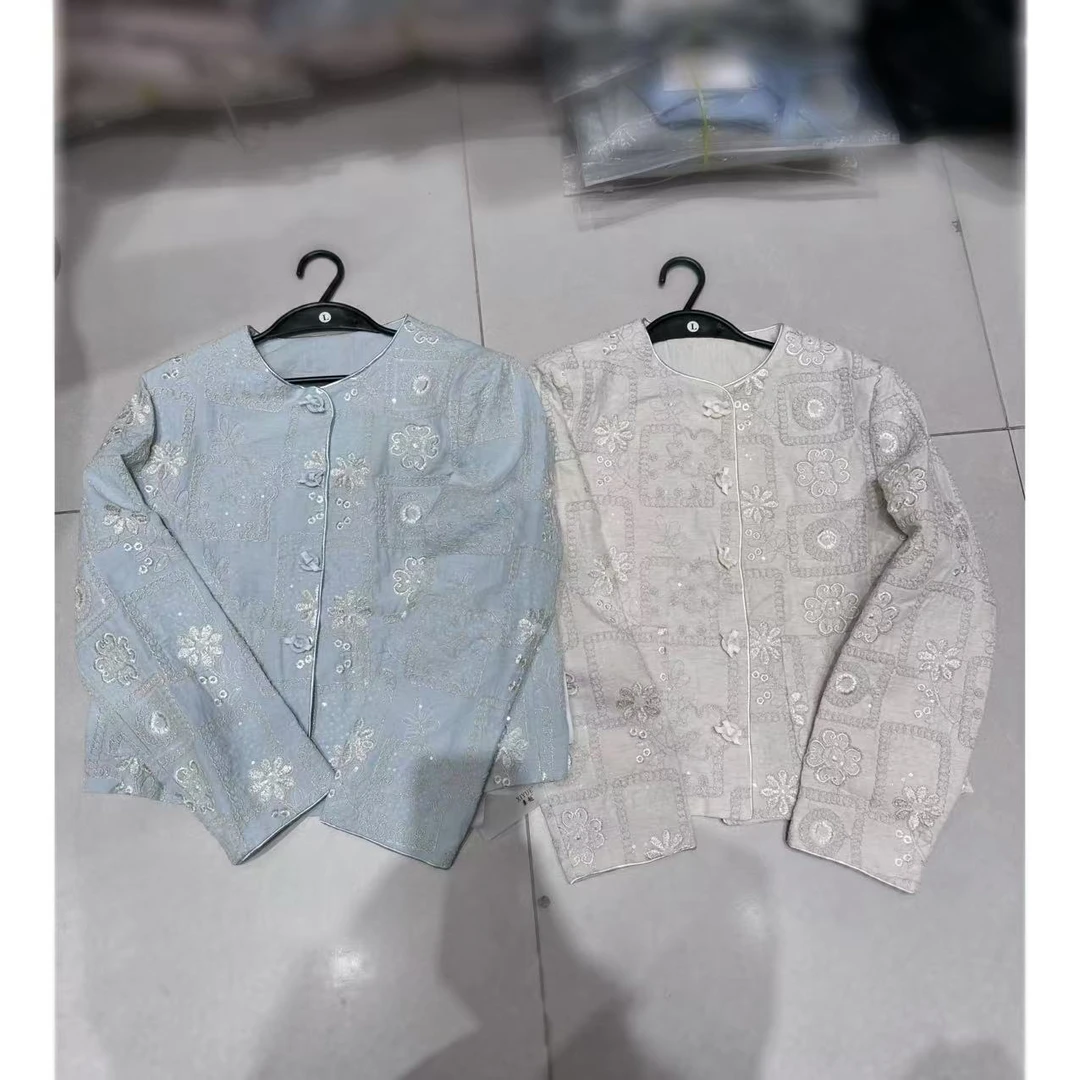 【三懿服饰】202新款重工提花刺绣新中式圆领外套-5821