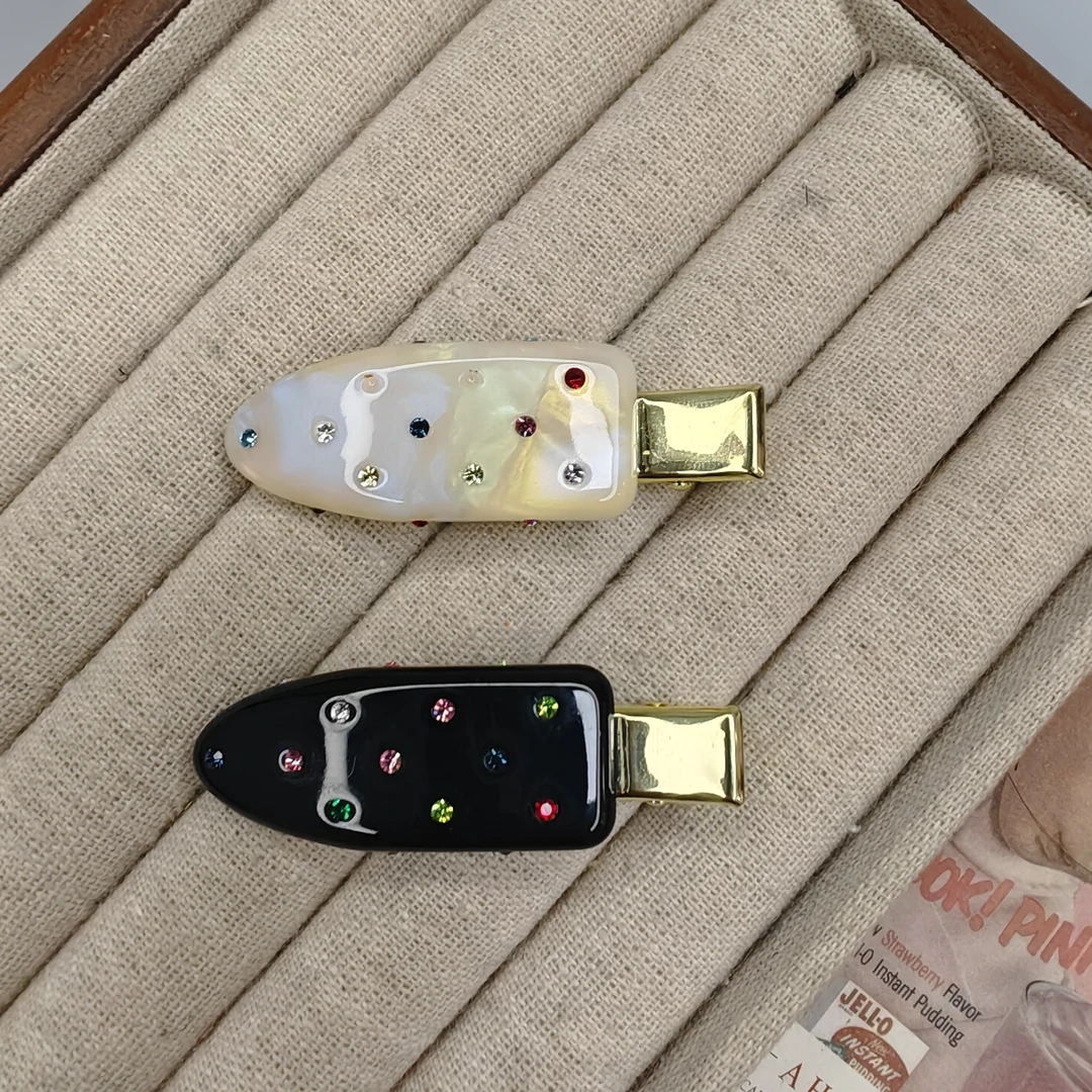 卓菲-原创设计醋酸彩钻边夹刘海夹时尚气质4160