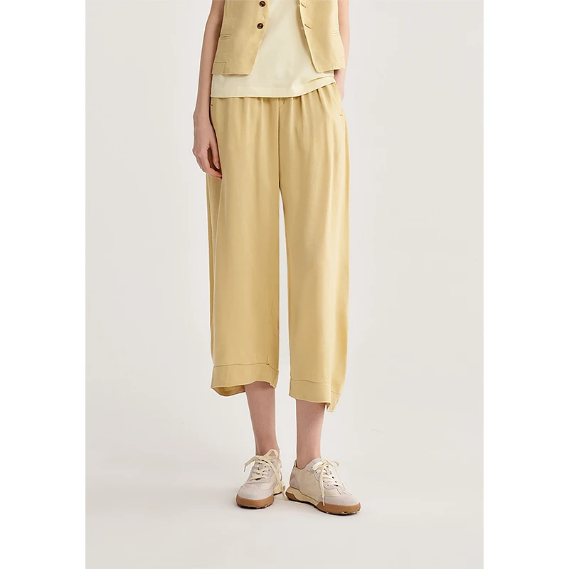 EIN/言【商场同款】自然文艺风香蕉裤品味气质出众女装25夏季新款