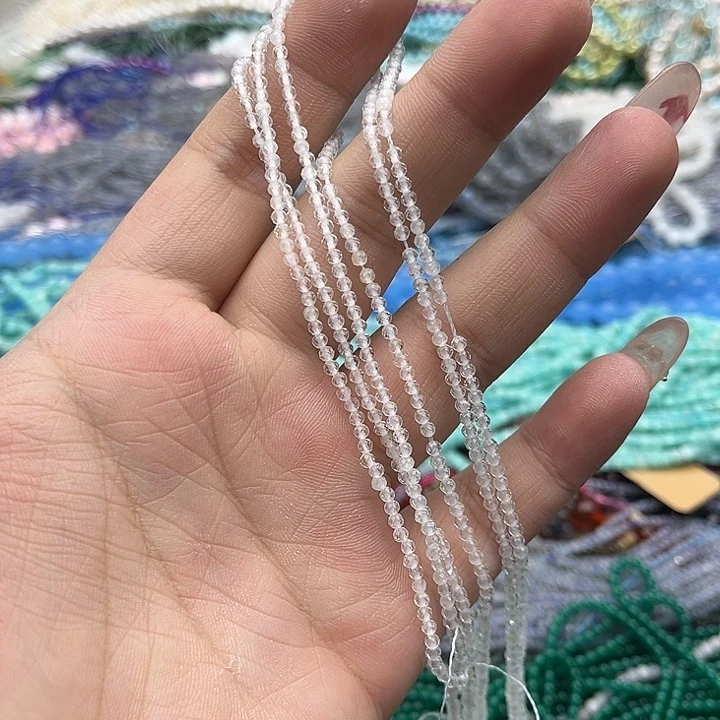 玛瑙/玉髓珠宝半成品未镶嵌一条2mm左右白水晶刻面