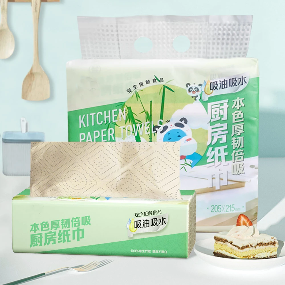 本色厚韧倍吸厨房纸巾 70抽
