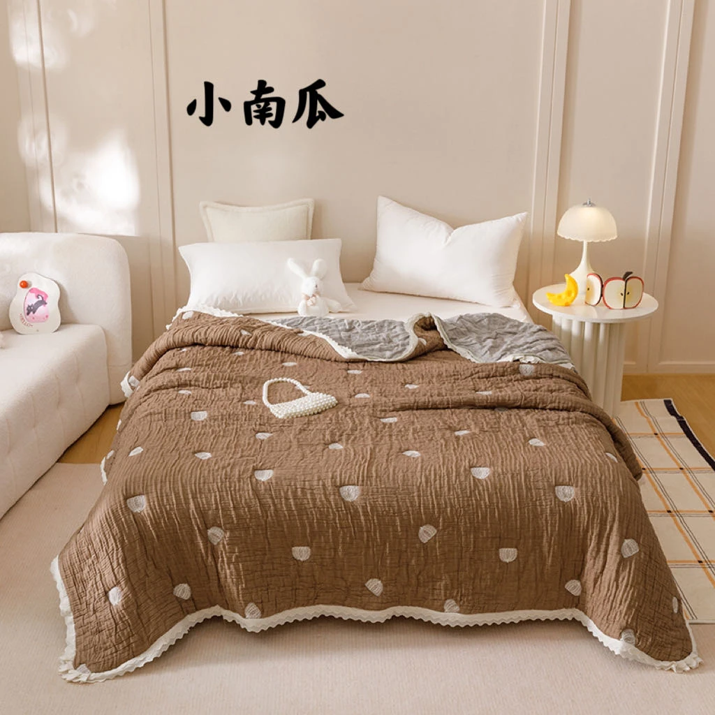 棉花糖泡芙被韩版全棉十层纱布春秋被四季被芯多功能午睡毯可机洗