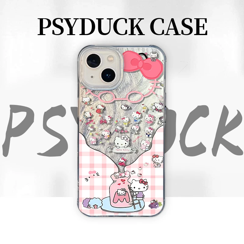 适用苹果华为一加小米凯蒂饮料瓶IMD羽纱卡通动漫防摔手机壳