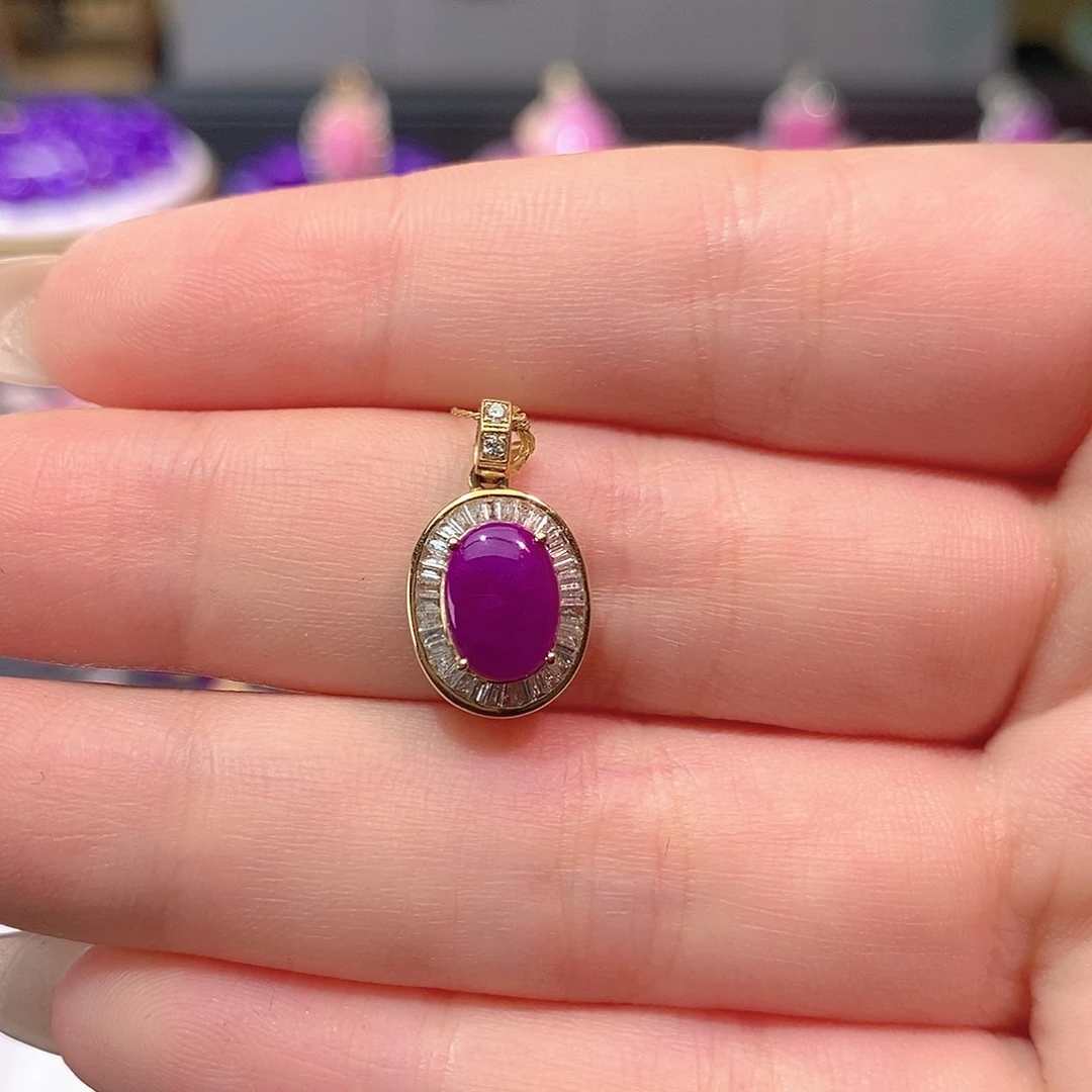 苏纪石（舒俱来）18K金镶嵌吊坠(不含链)