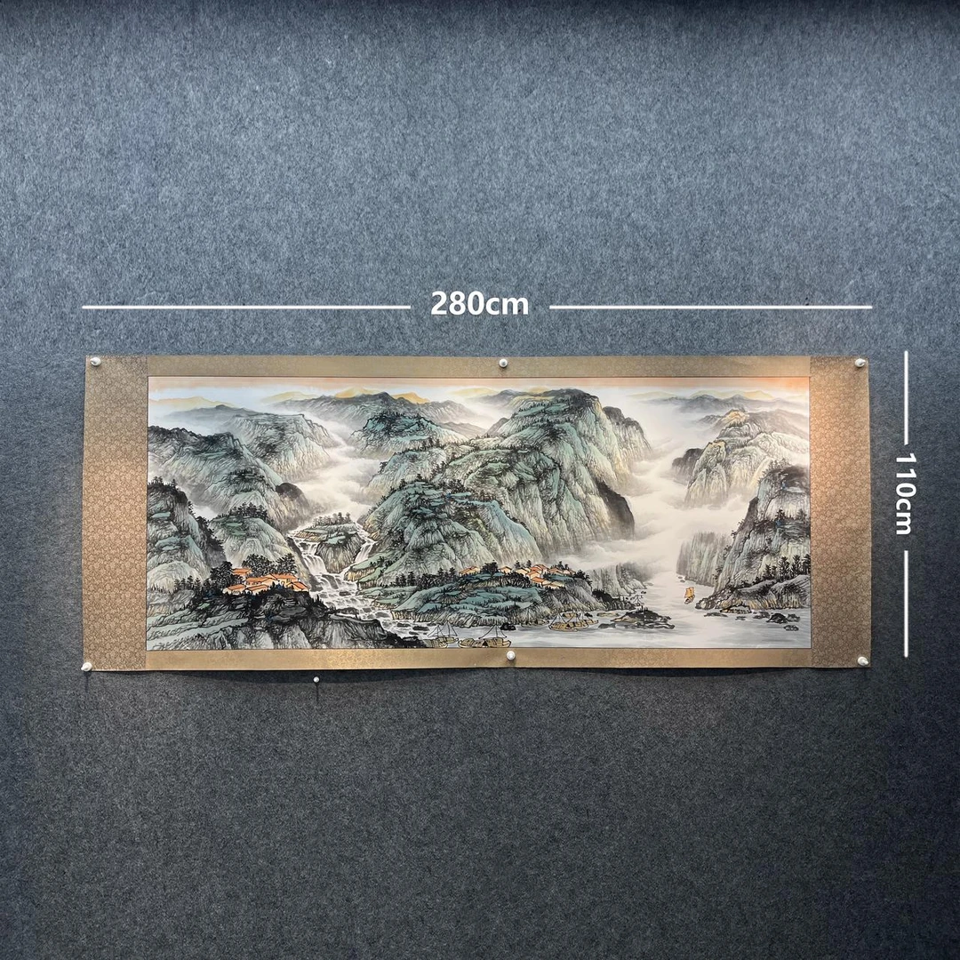 【山水画】280cm*110cm欧阳宾手绘礼盒（25）