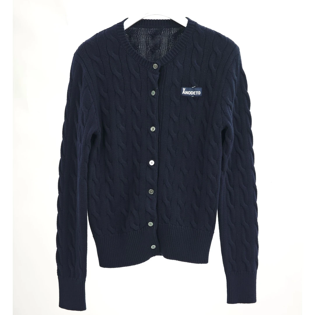 an ode to绞花圆领针织打底外穿开衫