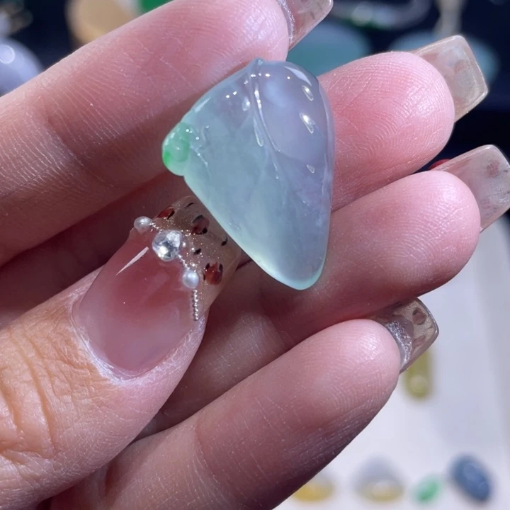 翡翠未镶嵌颈饰叶子