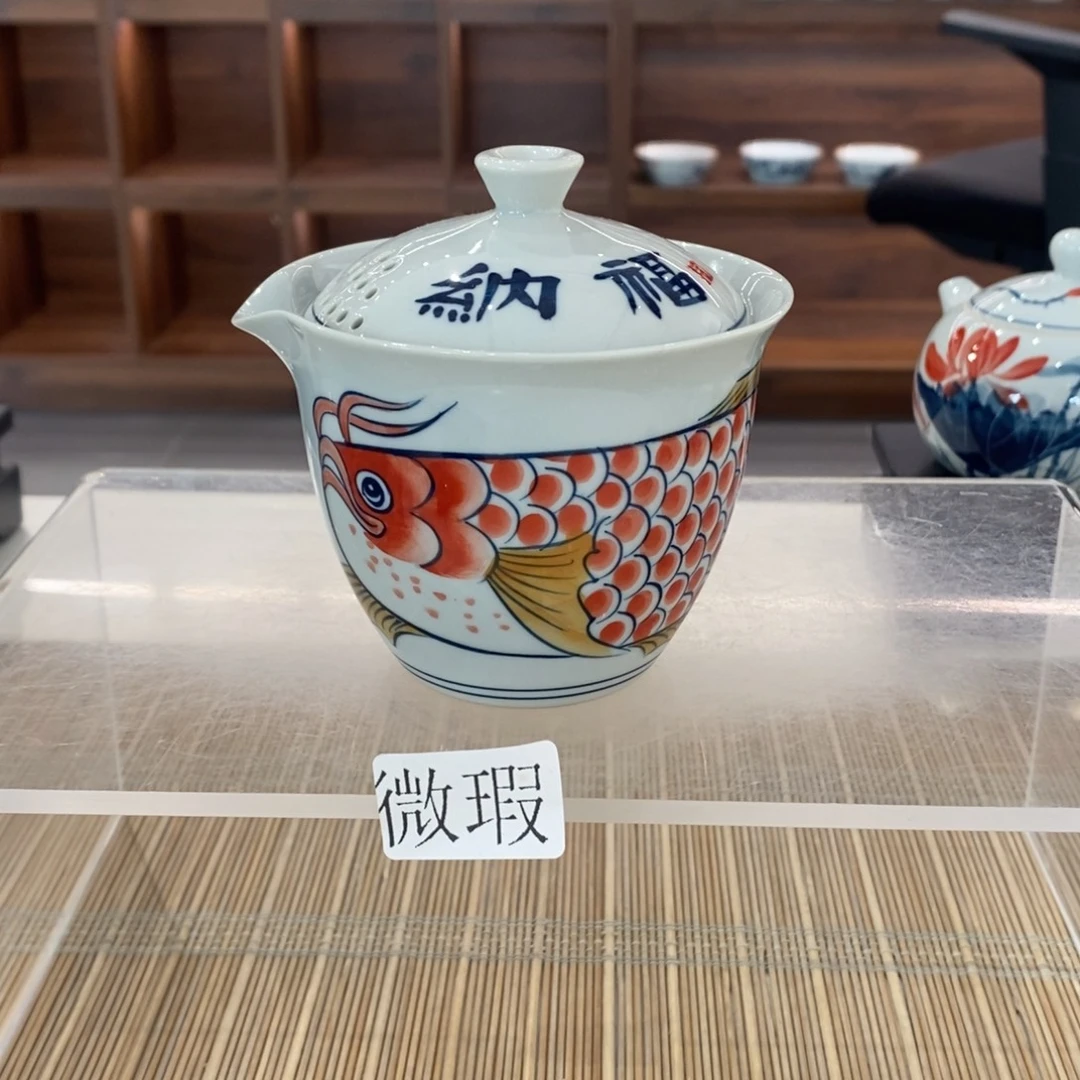 釉下彩老陶泥手工绘制
