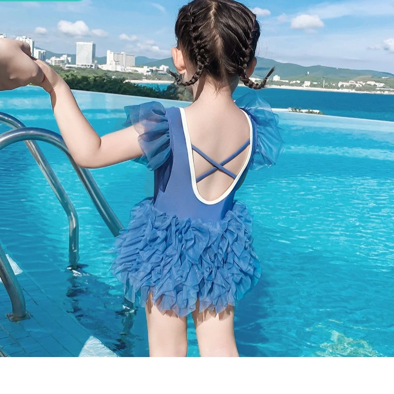 32603Y泳衣连体女童可爱裙公主泡温泉中小童泳衣