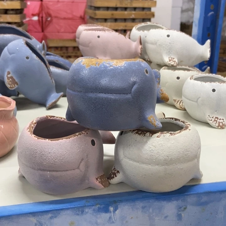 陶瓷花盆单场满9.9发9.5*6*7微瑕